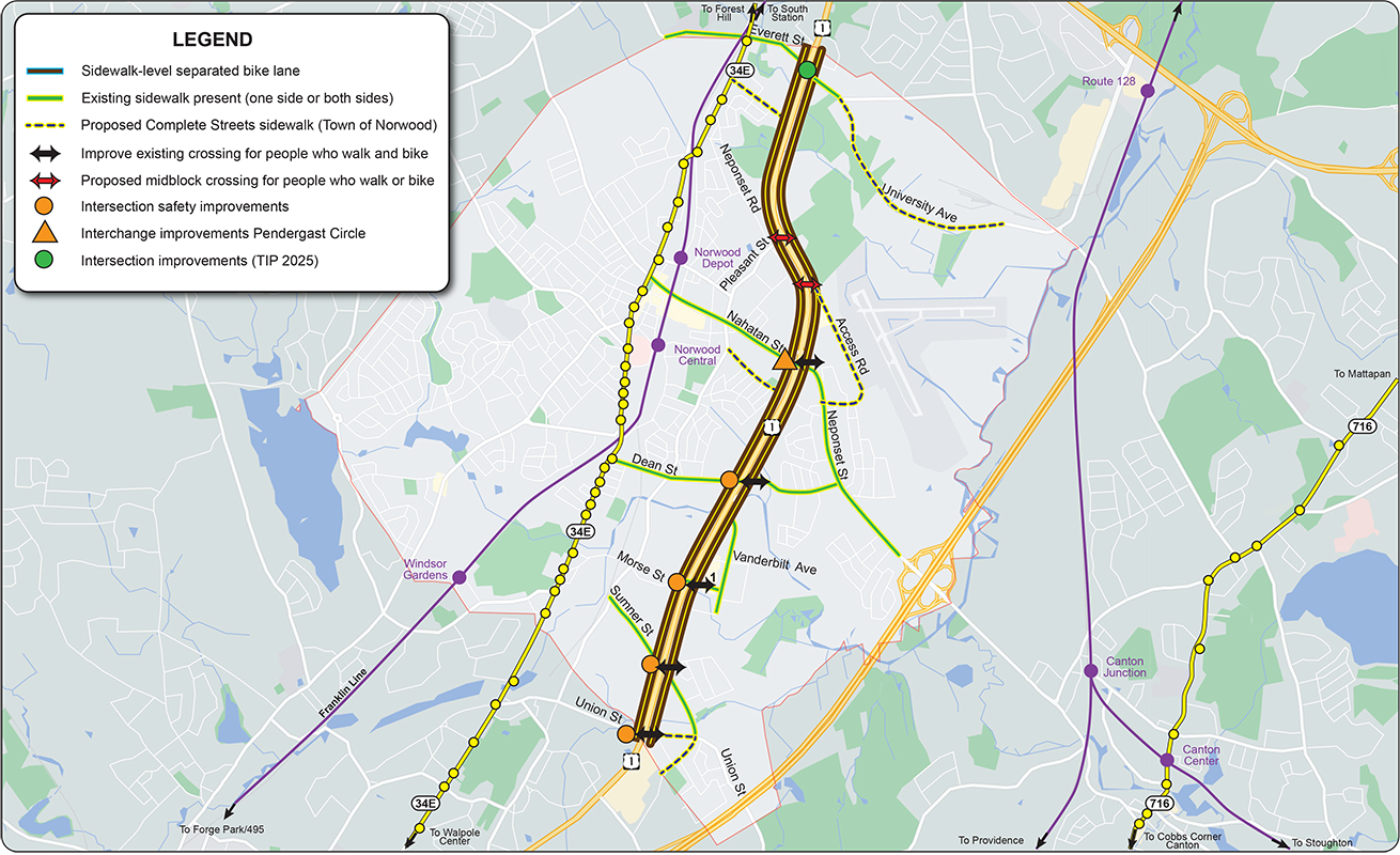 Figure 39
Summary of Improvements
Figure 39 is map showing the recommended improvements in the Route 1 corridor.
Figure 39
Summary of Improvements
Figure 39 is map showing the recommended improvements in the Route 1 corridor.